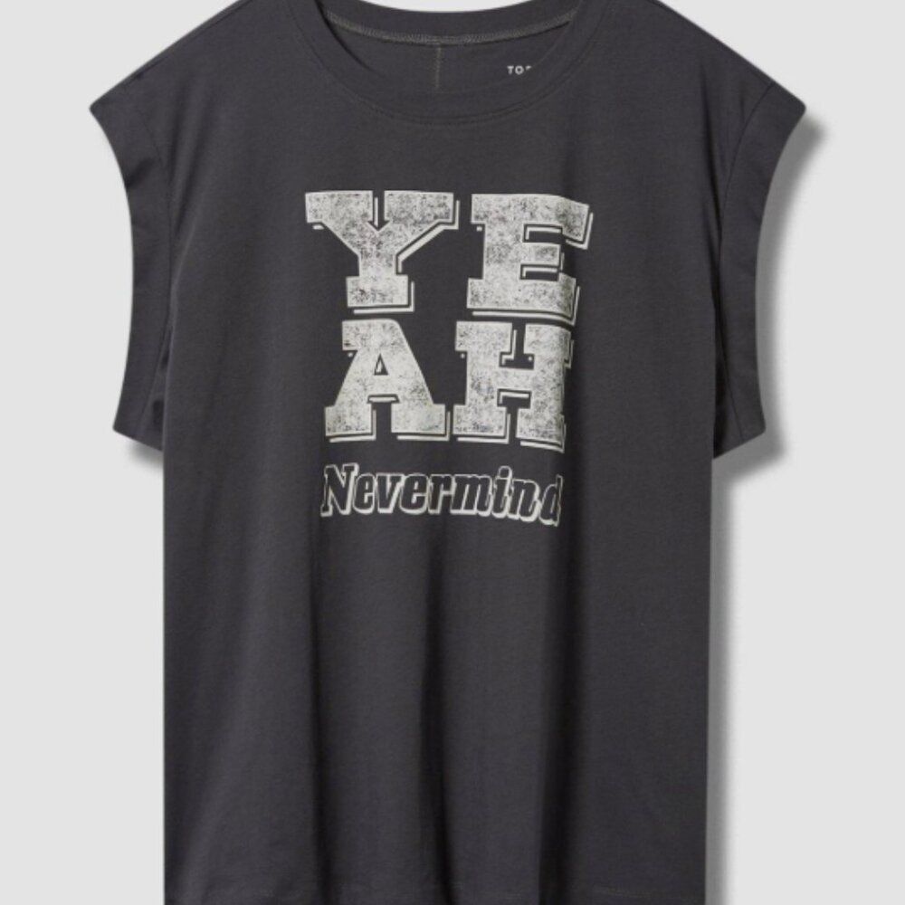Torrid 5X Relaxed Fit "Yeah Nevermind" Crew Neck Sleeveless Dolman Tank Top Gray